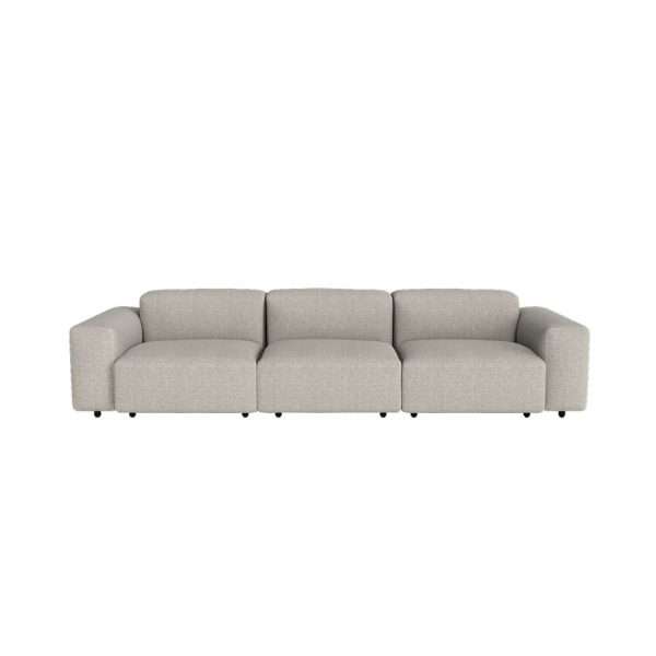 Minimalist three-seater grey sofa