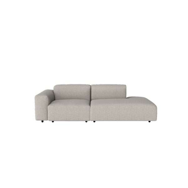 A compact grey modular sofa.